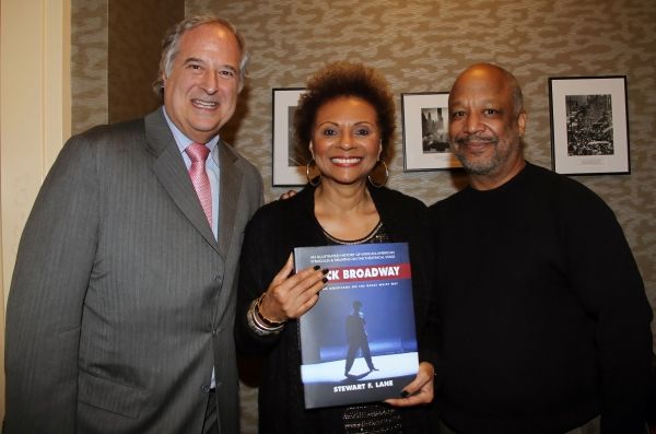 Stewart F. Lane, Leslie Uggams and Sheldon Epps with Lane's new book, Black Broadway, Photo