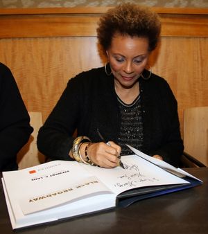 Leslie Uggams signs a copy of  the new book Black Broadway at Barnes & Noble. Photo