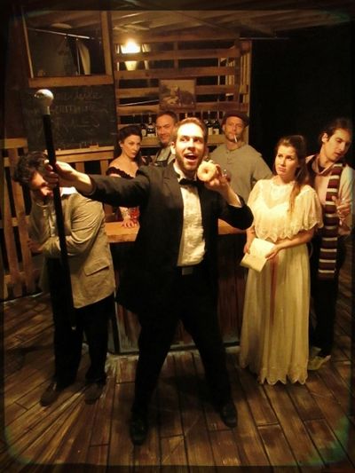 Stefan Brundage (as Charles Dabernow Schmendiman) with castmembers of PICASSO Photo