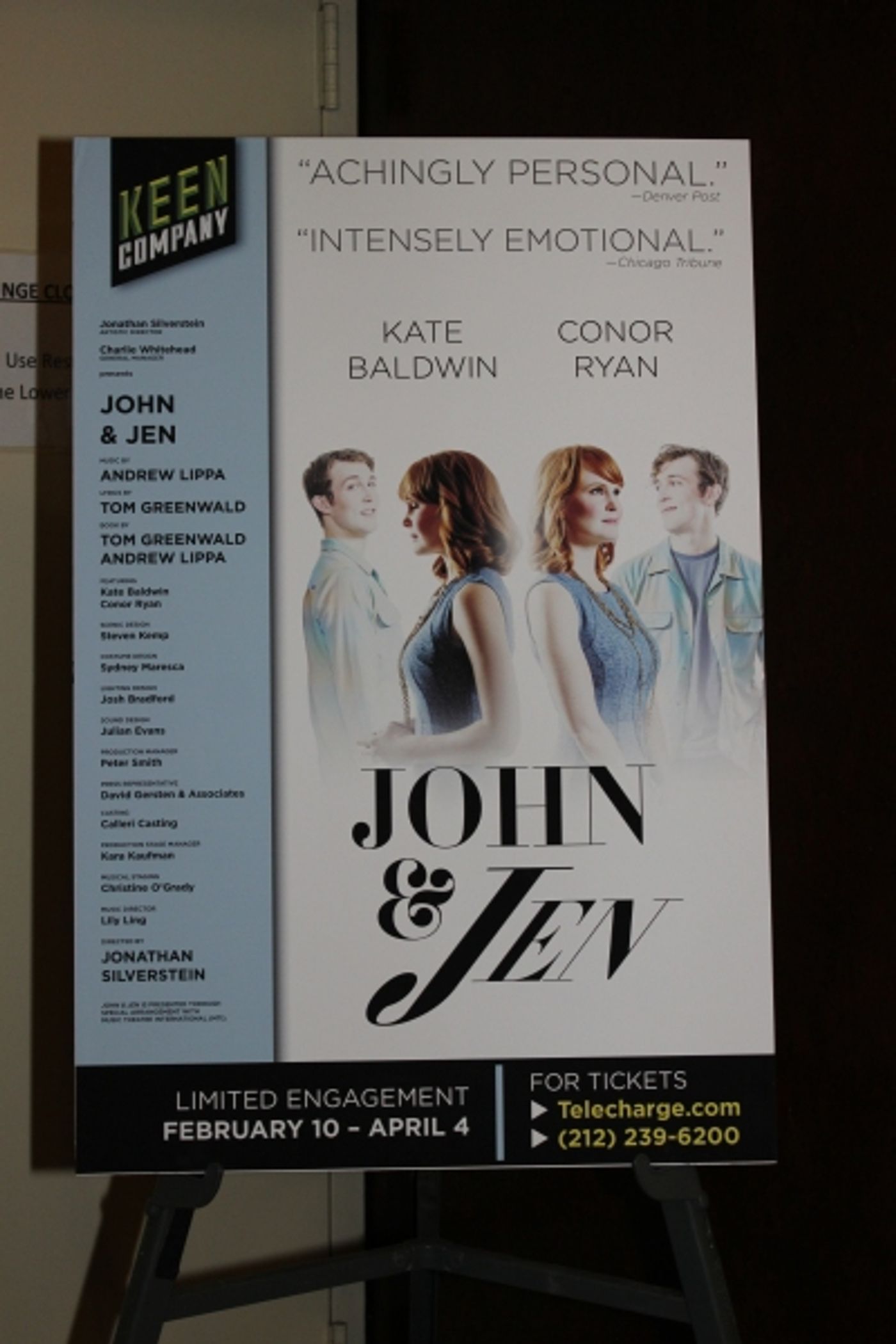 Photo Coverage: Kate Baldwin and Conor Ryan Celebrate Opening Night of Keen Company's JOHN & JEN  Image