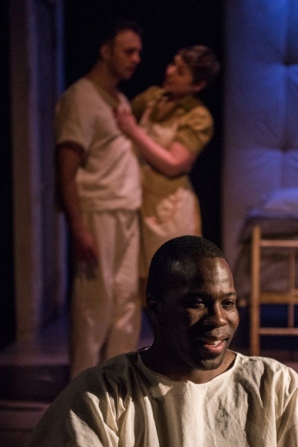 James Kautz as Woyzeck, Evangeline Fontaine as Marie, Isreal McKinney Scott as Andres Photo
