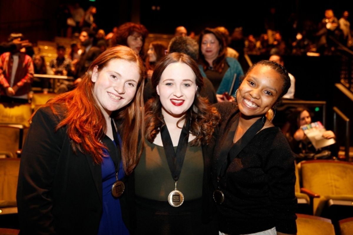 Finalists Avery Girion, Katharine Lauffer and Wendy R. Morrow at 