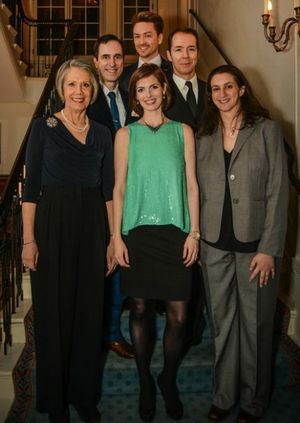 Far back: Charles Rooney; second row: Bill Connington and Paul Neibanck; front row: Carole Monferdini, Cadden Jones and Dev Bondarin @ BroadwayWorld Far back: Charles Rooney; second row: Bill Connington and Paul Neibanck; front row: C Photo