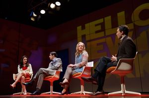 Tracee Chimo, Jason Biggs, Elisabeth Moss, and Bryce Pinkham Photo