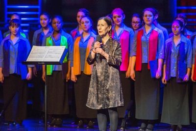 Composer Meredith Monk joins the chorus in her composition 'Things Heavens and Hells' Photo