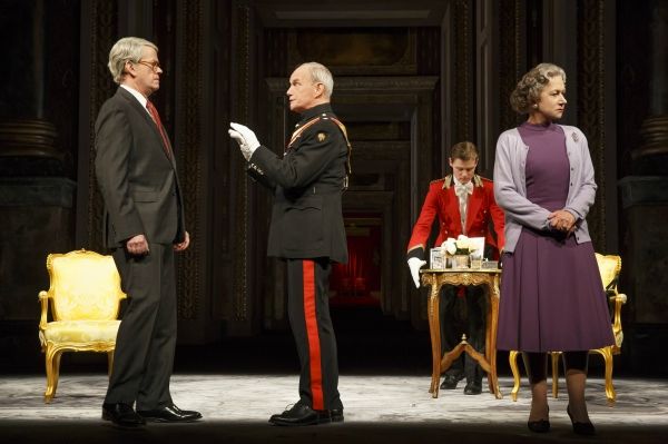 Dylan Baker (John Major), Geoffrey Beevers (Equerry), Jason Loughlin (Footman) and He Photo