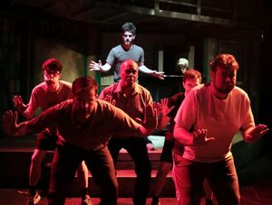 Garrett Lutz (back, center) with (front, left to right) George Toles, Eric Lindahl, Randy Johnson, Greg Foster and Scott Danielson @ BroadwayWorld Garrett Lutz (back, center) with (front, left to right) George Toles, Eric Lindahl, R Photo