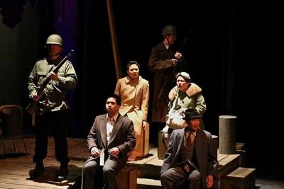 Soldier (Rob Burke), Kabuo (Tim Takechi), Hatsue (Ruth Yeo Peterman), Soldier (Austin Photo