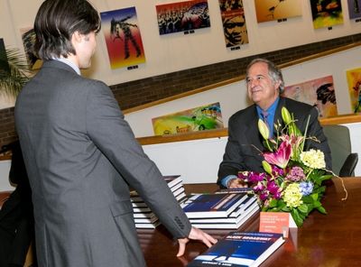 Stewart F. Lane signs copies of BLACK BROADWAY Photo