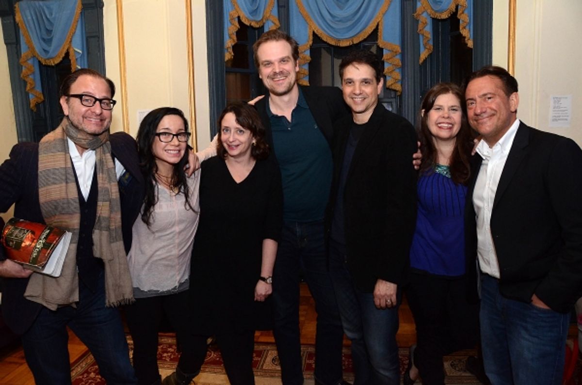 Fisher Stevens, Janeane Garofalo, Rachel Dratch, David Harbour, Ralph Macchio, Dayle Reyfel, Eugene Pack at 