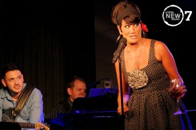 Recent LA arrival Colette Hawley (with guitarist Will Yanez and music director Bryan  Photo