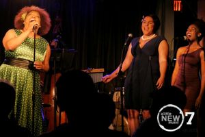 Sandra Benton tempts a certain video game superstar in 'Taste' from Erik Przytulski's CHERRIES, PELLETS, AND LIES. Her backup ghosts are new ALNM co-producers Katie Porter and Katherine Washington. @ BroadwayWorld Sandra Benton tempts a certain video game superstar in 'Taste' from Erik Przytulski's Photo