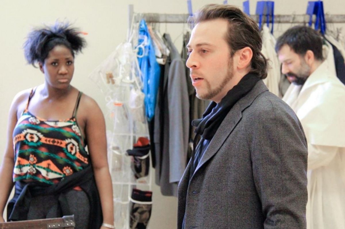 Amber Iman (Aldonza), Director Alan Paul, and Robert Mammana (Dr. Carrasco)  at 