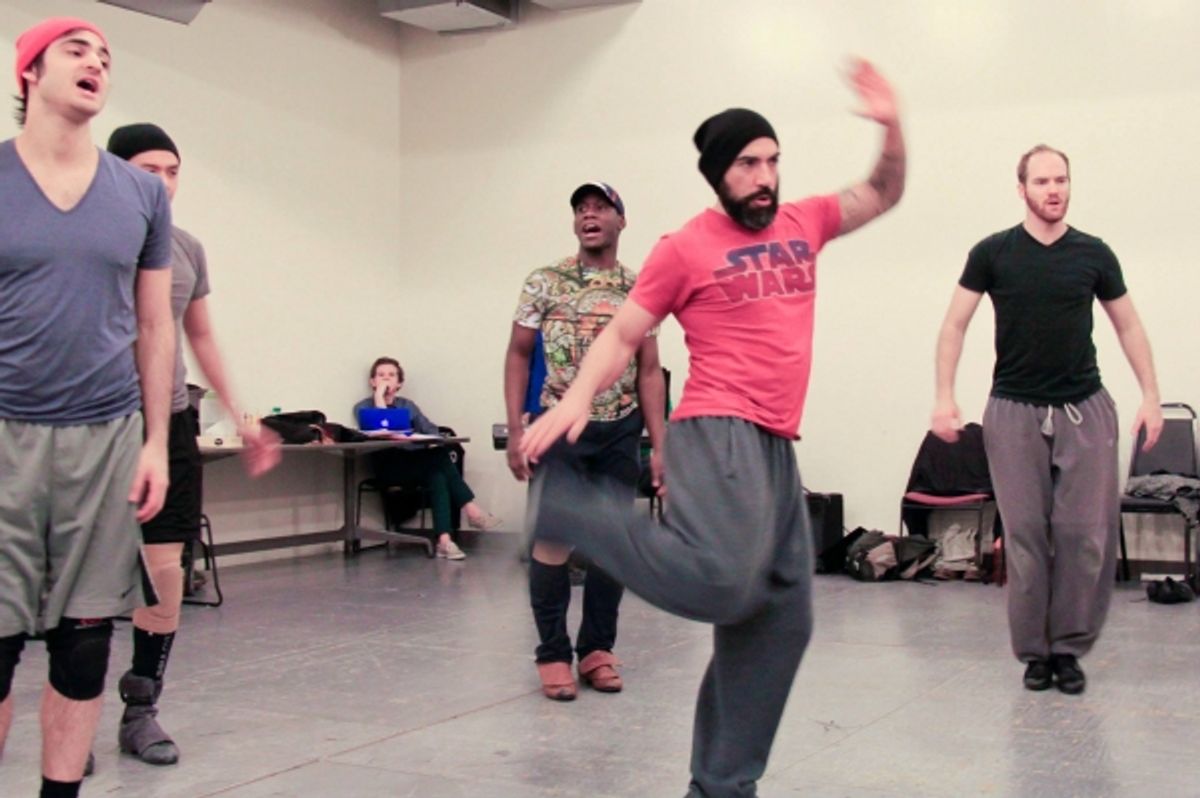 Ensemble Members Nathan Lucrezio (Anselmo), JP Morgana (Tenorio), Sidney DuPont (Paco), Ceasar F. Barjas (Pedro), and Joey Elrose (Juan)  at 