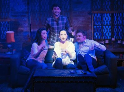 Natascia Diaz (Adrienne), Alex Brightman (Jonah), Jessica Hershberg (Charlie) and Jos Photo