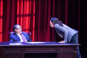 Edward Gero as Supreme Court Justice Antonin Scalia and Kerry Warren as Cat @ BroadwayWorld Edward Gero as Supreme Court Justice Antonin Scalia and Kerry Warren as Cat Photo