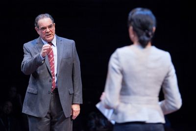 Edward Gero as Supreme Court Justice Antonin Scalia and Kerry Warren as Cat  Photo