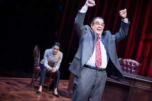 Kerry Warren as Cat and Edward Gero as Supreme Court Justice Antonin Scalia @ BroadwayWorld Kerry Warren as Cat and Edward Gero as Supreme Court Justice Antonin Scalia Photo