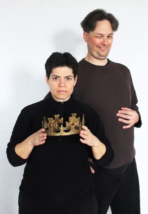 Prince Hal (Amy Driesler) and Falstaff (Nick Trotter) Photo