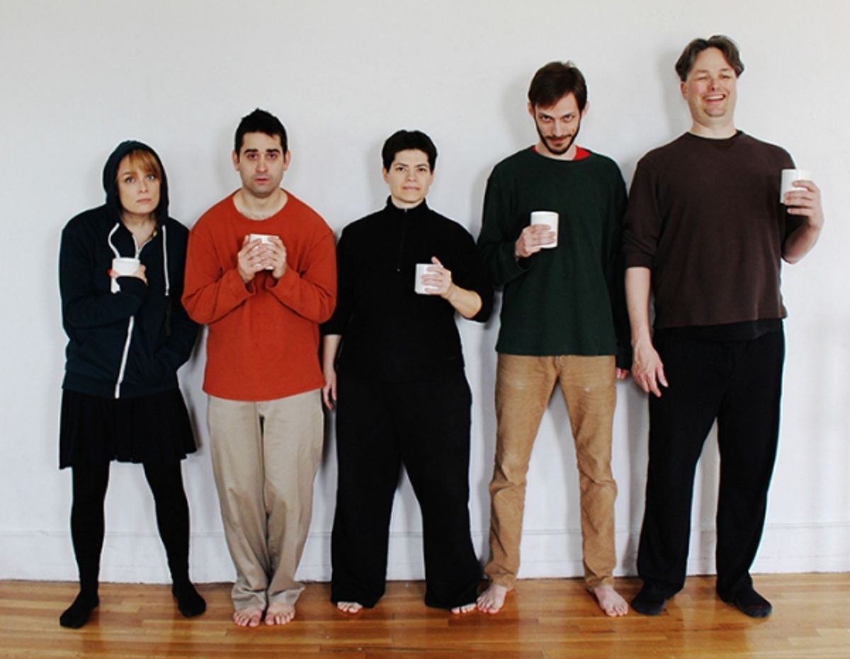 Bardolph (Laura Valpey), Peto (Jonathan Hicks), Prince Hal (Amy Driesler), Poins (Jake Ottosen) and Falstaff (Nick Trotter) at 