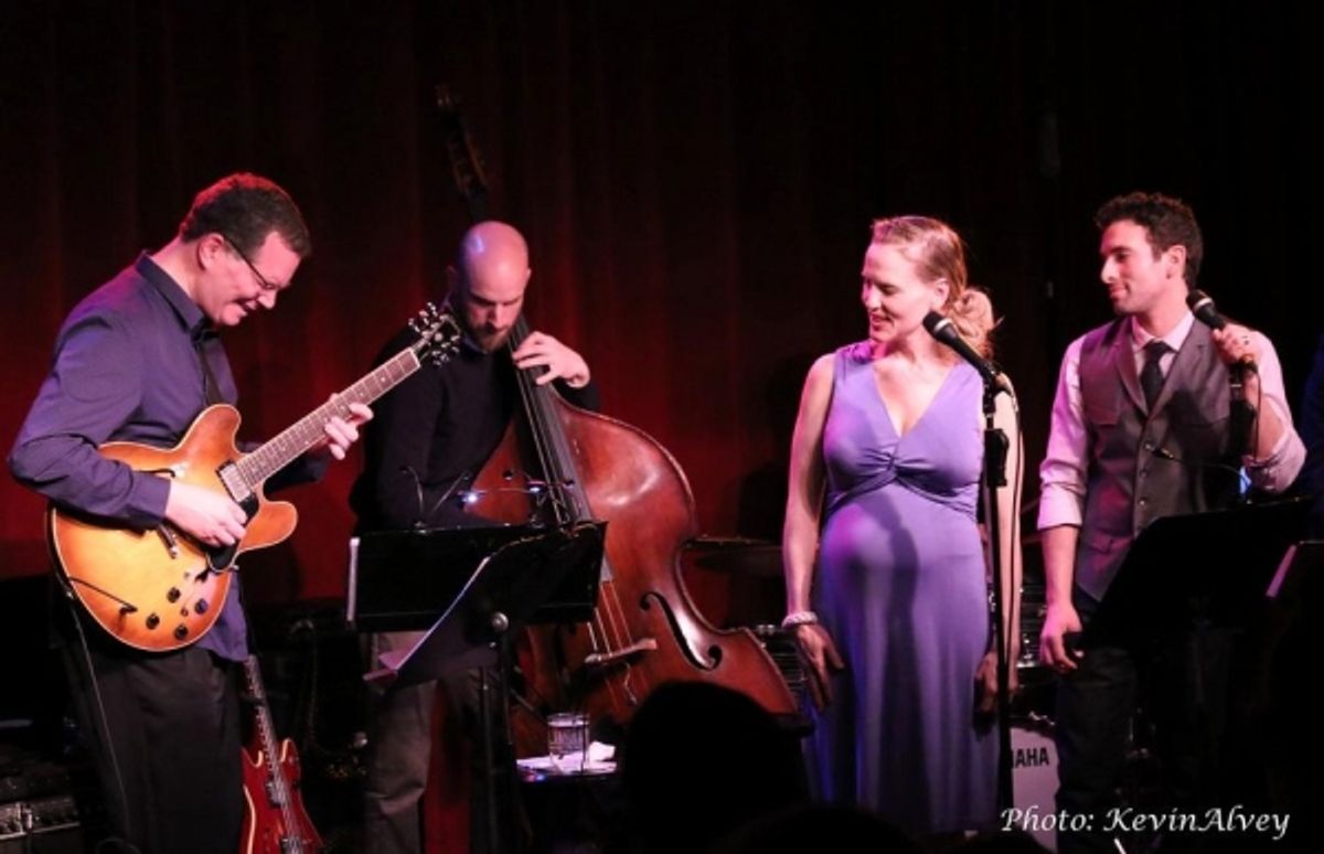 Anika Larsen, Jarrod Spector and the band at 