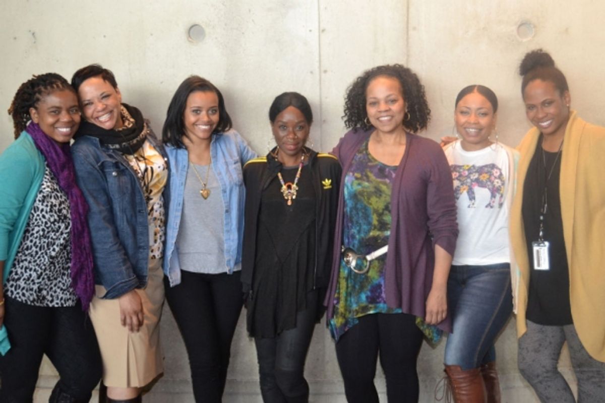 Playwright Katori Hall and the company at 