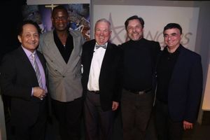 John Sefakis (DO40 President), Mel A Tomlinson (Dance Theatre of Harlem, NYCB), Andrew Wentink (Host/archivist), Broadway's George de la Pena (Woman Of The Year, ABT) and Lawrence Leritz (Host/Fiddler On The Roof). @ BroadwayWorld John Sefakis (DO40 President), Mel A Tomlinson (Dance Theatre of Harlem, NYCB), Andre Photo