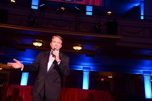 Rex Smith accepts the Maurice Bailey Award for Outstanding Contribution to Musical Th Photo