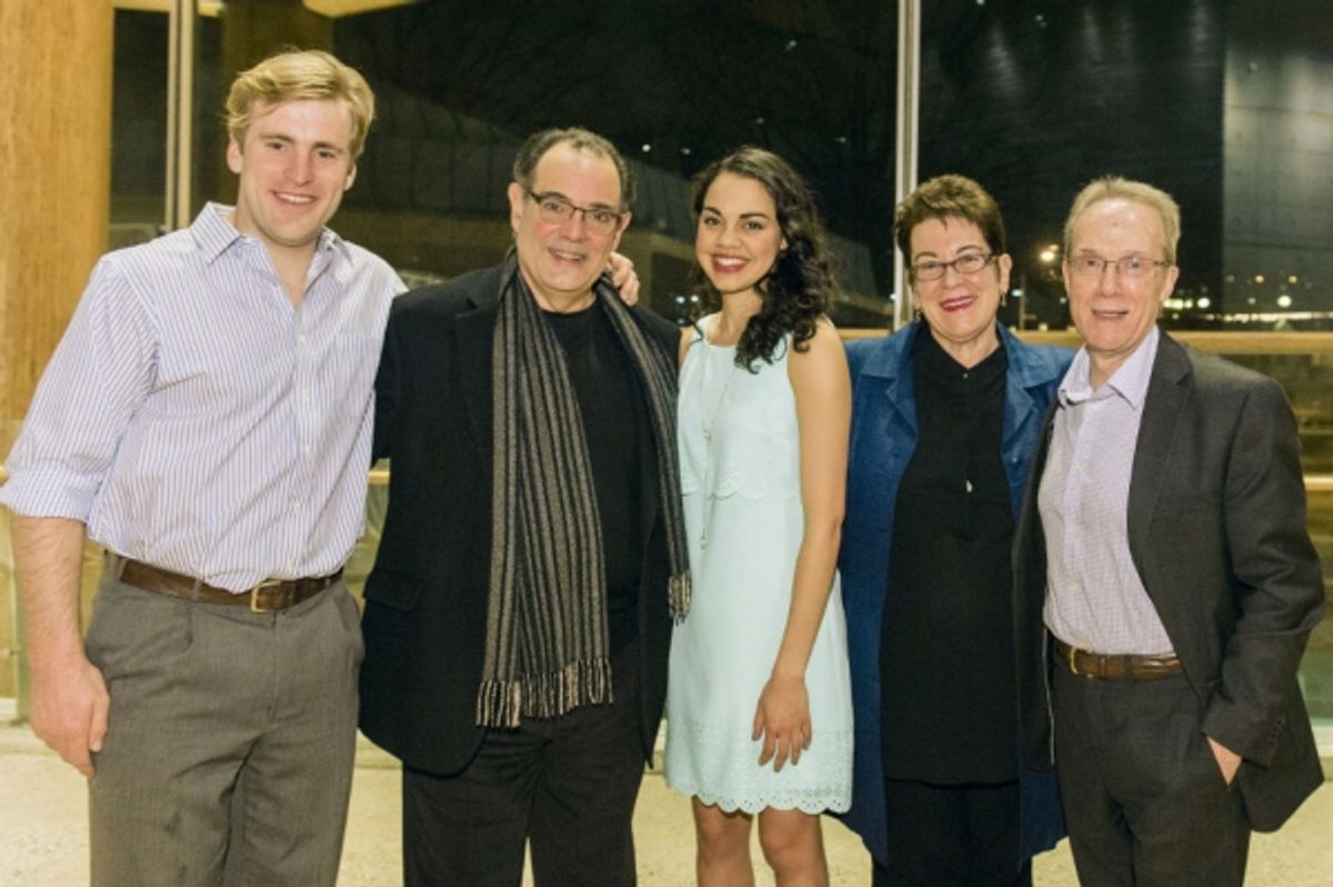 Harlan Work, Edward Gero and Kerry Warren with Artistic Director Moly Smith
and playwright John Strand  at 