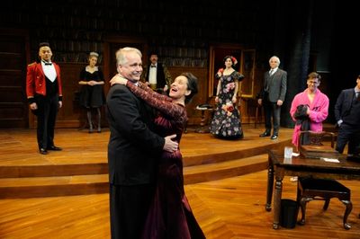 Fred Sullivan, Jr. as Victor-Emmanuel Chandebise and Phyllis Kay as Raymonde Chandebi Photo