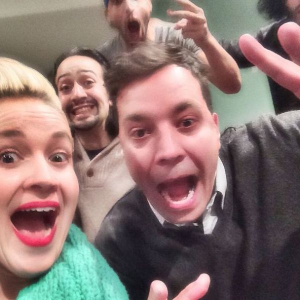 Photo Flash: Jimmy Fallon and Sara Bareilles Visit HAMILTON — photo 1 of 3