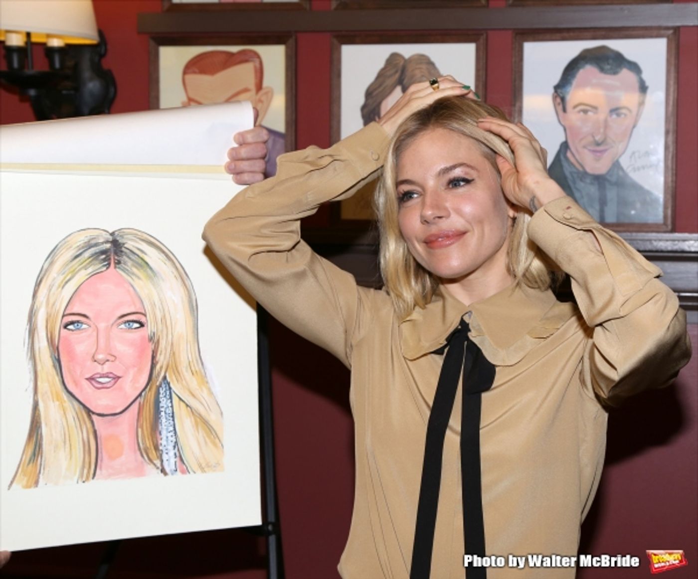 Photo Coverage: CABARET's Sienna Miller Gets Immortalized with a Sardi's Caricature!  Image