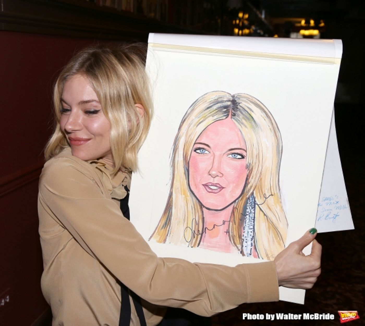 Photo Coverage: CABARET's Sienna Miller Gets Immortalized with a Sardi's Caricature!  Image