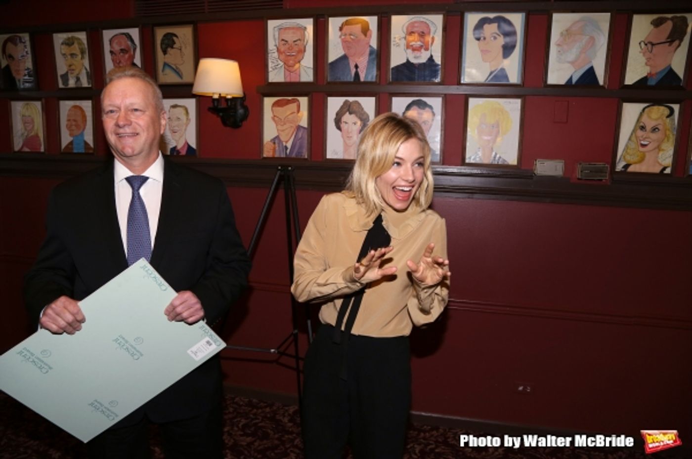 Photo Coverage: CABARET's Sienna Miller Gets Immortalized with a Sardi's Caricature! Photo Coverage: CABARET's Sienna Miller Gets Immortalized with a Sardi's Caricature! Image