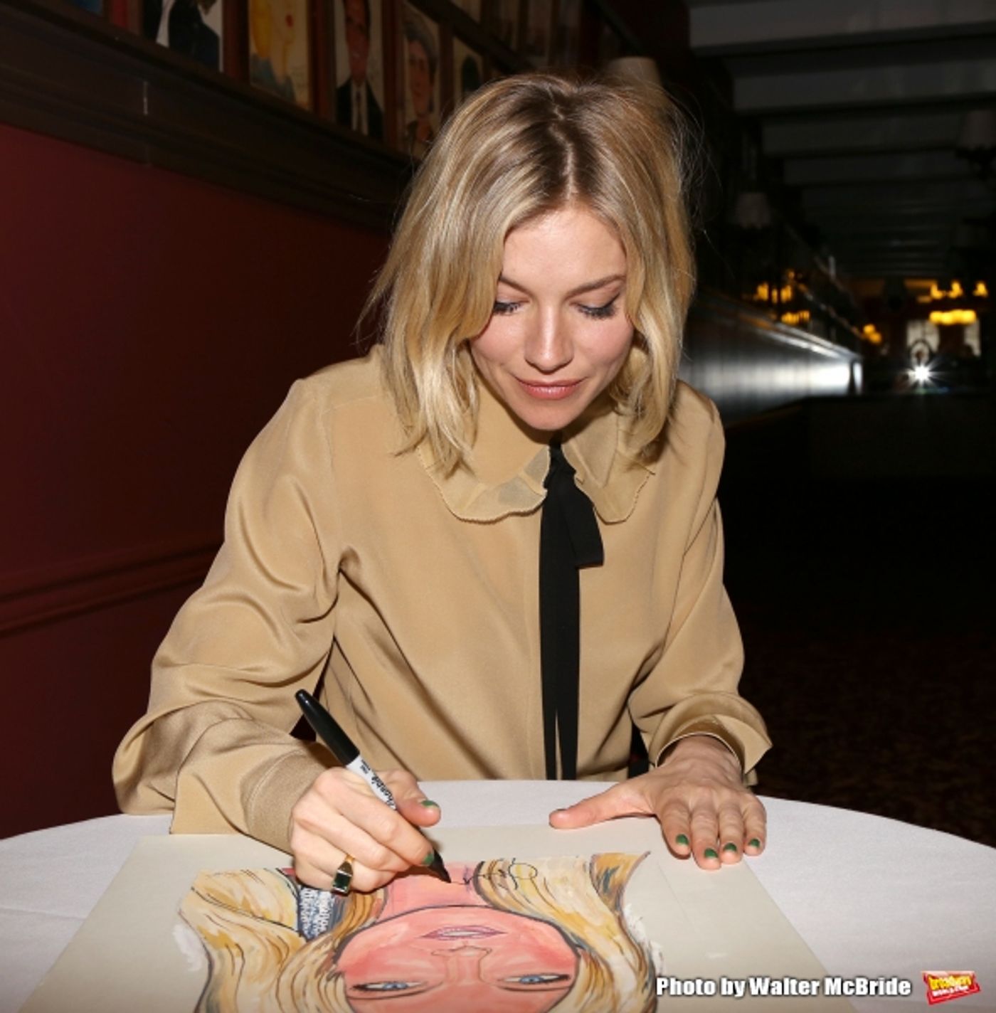 Photo Coverage: CABARET's Sienna Miller Gets Immortalized with a Sardi's Caricature!  Image