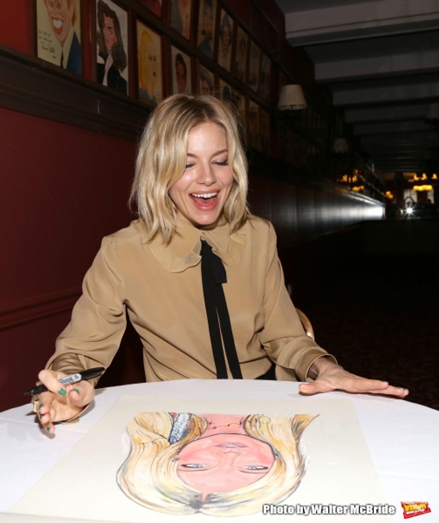 Photo Coverage: CABARET's Sienna Miller Gets Immortalized with a Sardi's Caricature!  Image