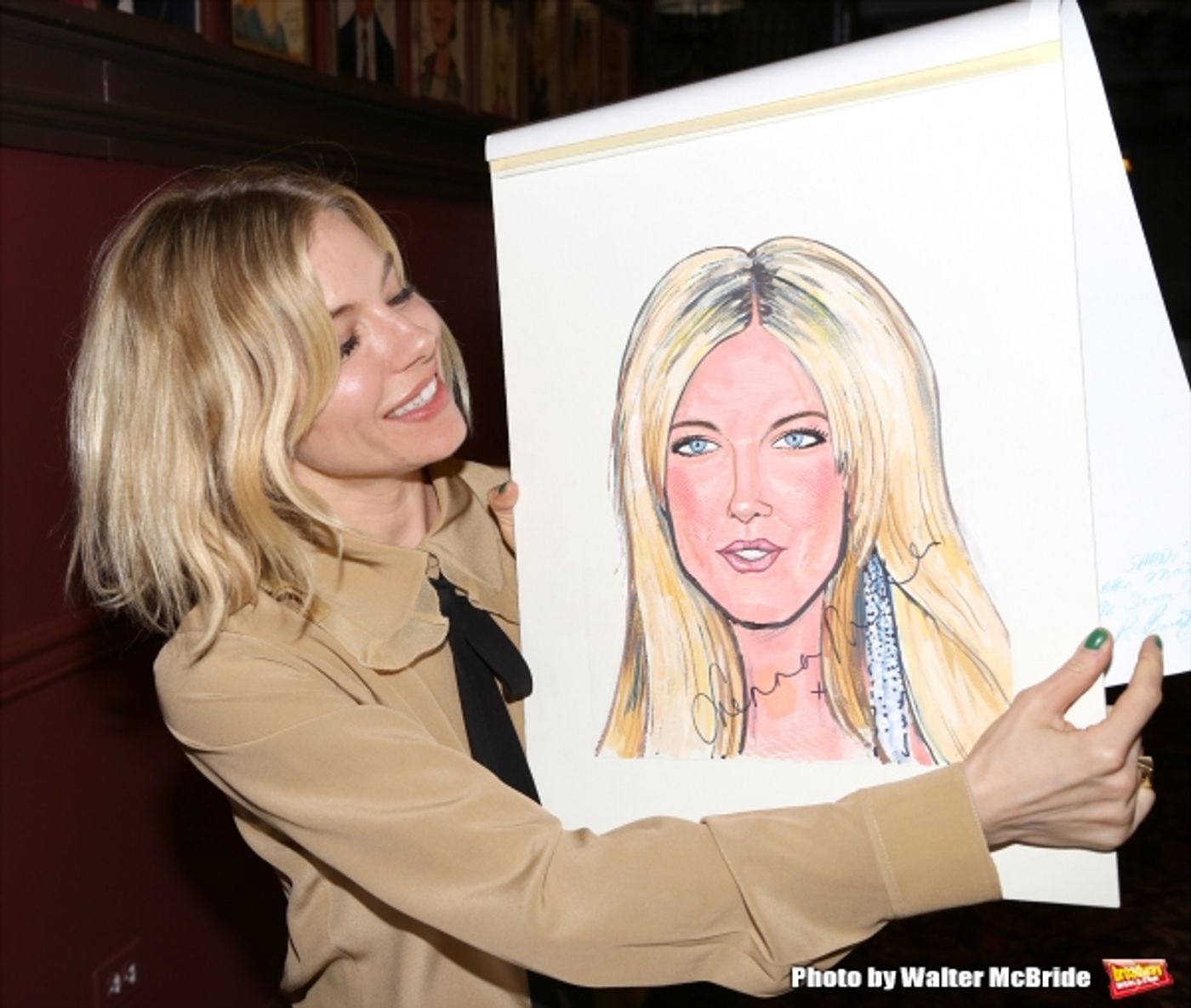Photo Coverage: CABARET's Sienna Miller Gets Immortalized with a Sardi's Caricature!  Image
