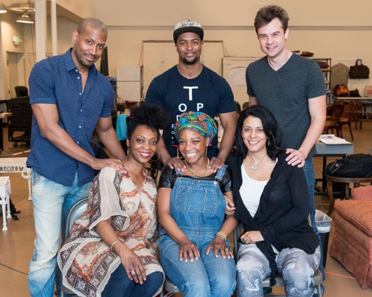 L-R, back row: Bryan Terrell Clark, Kamal Angelo Bolden, Mark Jude Sullivan; front row: Shanesia Davis, J. Nicole Brooks and Cynda Williams at 