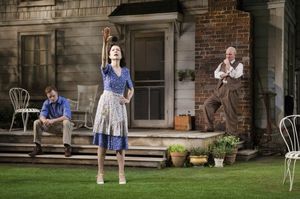 Jay Sullivan as Chris Keller, Josie de Guzman as Kate Keller and James Black as Joe Keller @ BroadwayWorld Jay Sullivan as Chris Keller, Josie de Guzman as Kate Keller and James Black as Joe K Photo