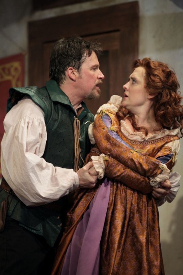 Nicholas Rose as Petruchio and Kelly Mengelkoch as Kate Photo