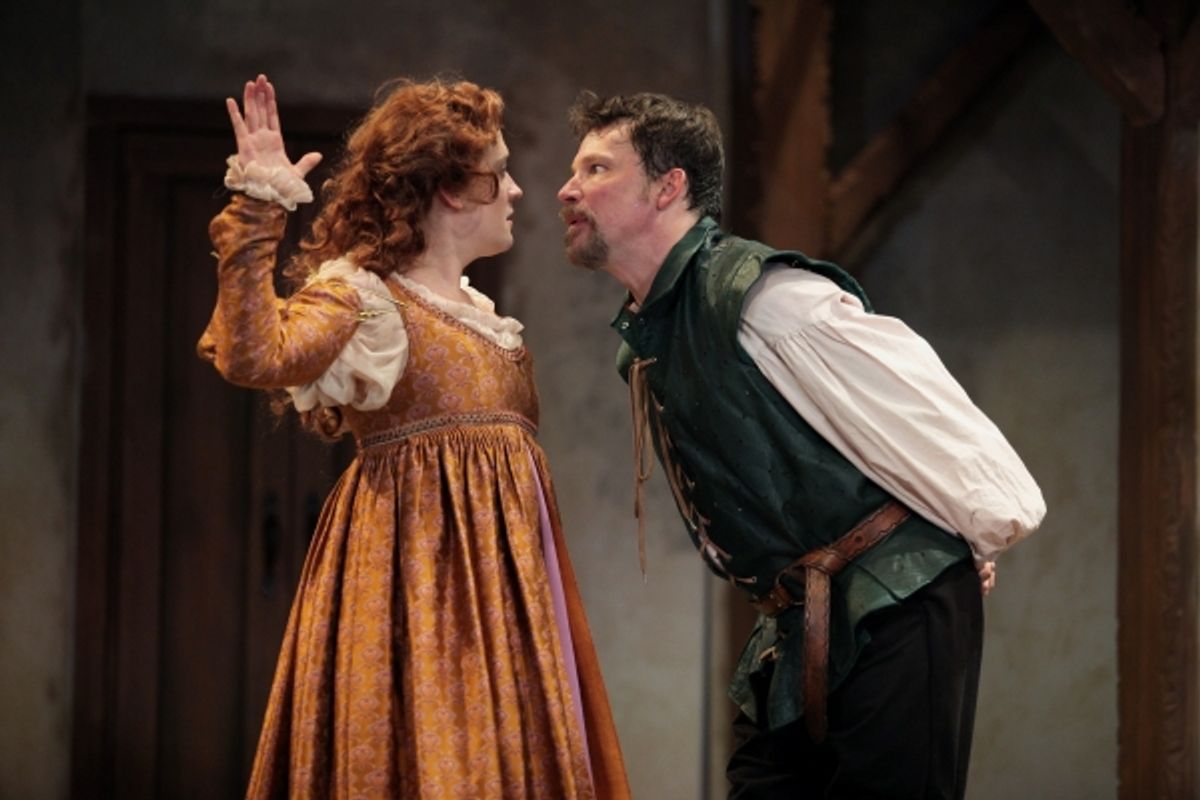 Kelly Mengelkoch as Kate and Nicholas Rose as Petruchio at 