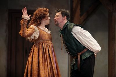 Kelly Mengelkoch as Kate and Nicholas Rose as Petruchio Photo