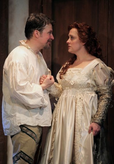 Nicholas Rose as Petruchio and Kelly Mengelkoch as Kate Photo