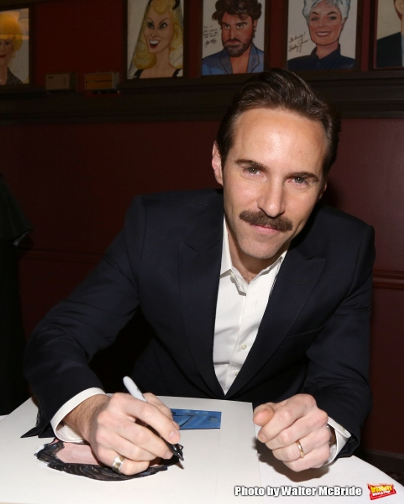 Photo Coverage: THE ELEPHANT MAN's Patricia Clarkson & Alessandro Nivola Get Caricatures at Sardi's!  Image