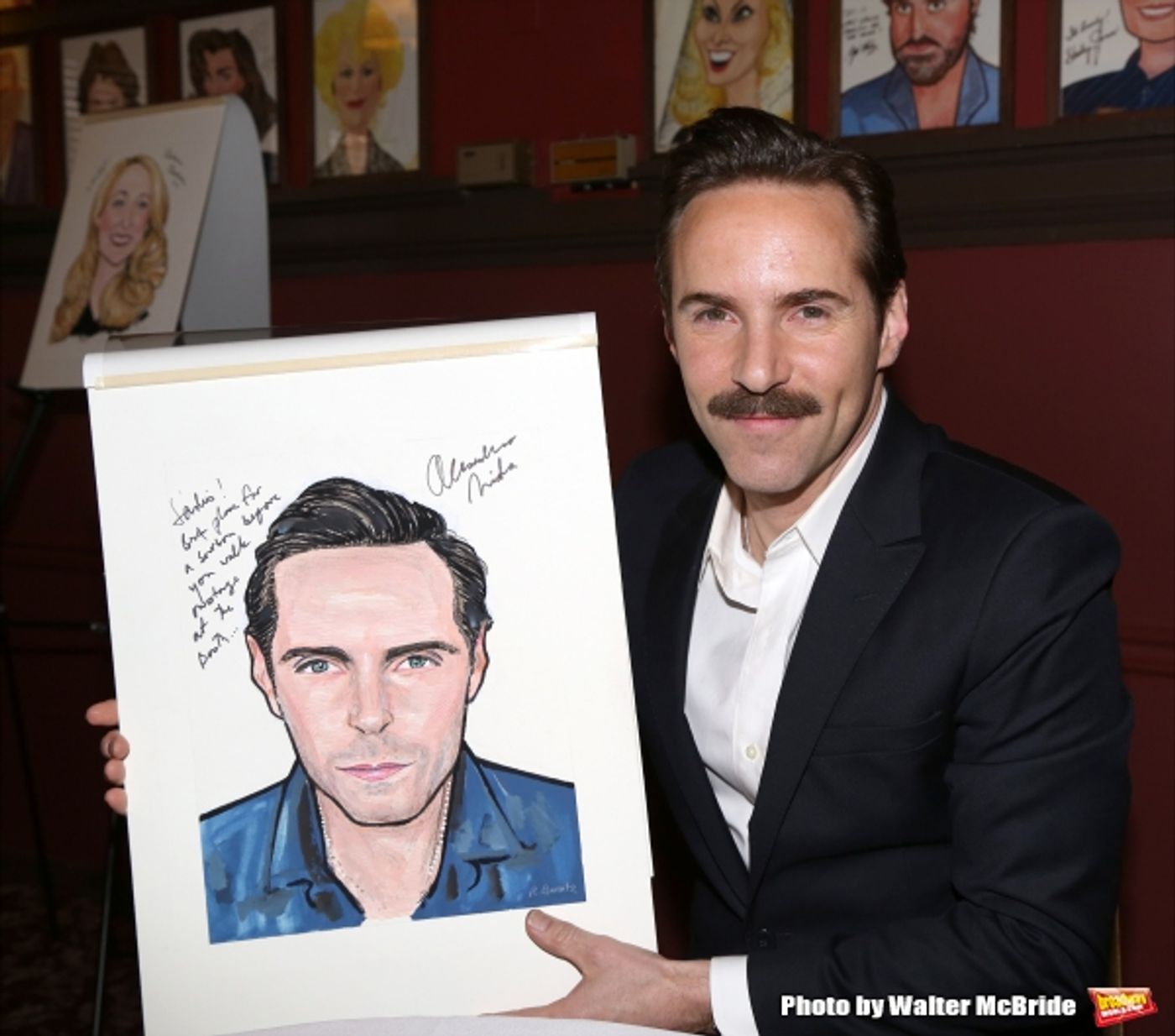 Photo Coverage: THE ELEPHANT MAN's Patricia Clarkson & Alessandro Nivola Get Caricatures at Sardi's!  Image
