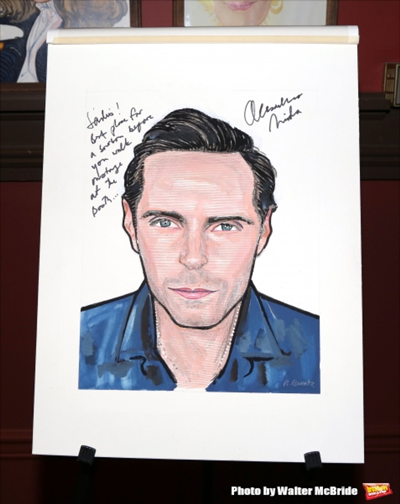 Photo Coverage: THE ELEPHANT MAN's Patricia Clarkson & Alessandro Nivola Get Caricatures at Sardi's!  Image