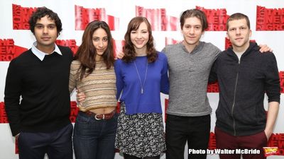 Kunal Nayyar, Annapurna Sriram, Erin Darke, Michael Zegen and playwright Jesse Eisenb Photo