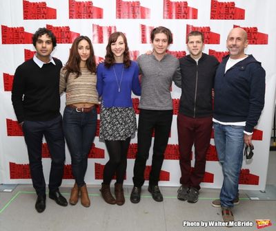 Kunal Nayyar, Annapurna Sriram, Erin Darke, Michael Zegen, playwright Jesse Eisenberg Photo