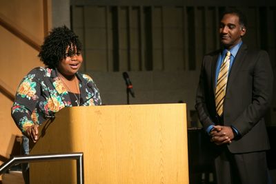 Sheika Murray (Rosetta LeNoire Scholarship Award Winner) and Norm Lewis Photo