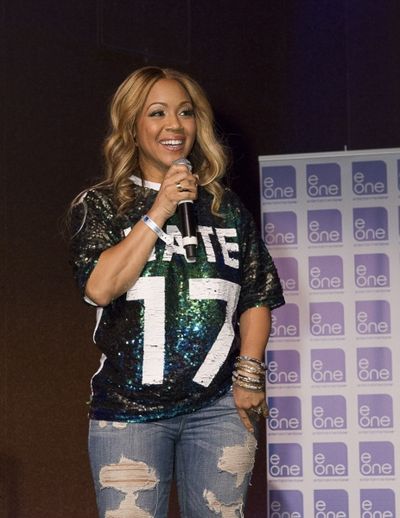 Stellar Award winner Erica Campbell performs a new song ''I Luh God'' for the crowd a Photo